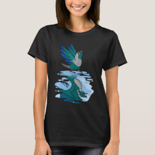 T-shirt Perroquet & Dragon Reflet I Turquoise Joues Vertes