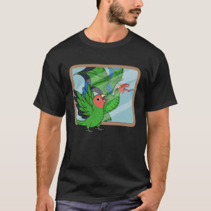 T-shirt Perroquet & Dragon Réflexion I Amour Vert au Visag