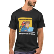 Perroquet drôle de programmeur comprend mon code