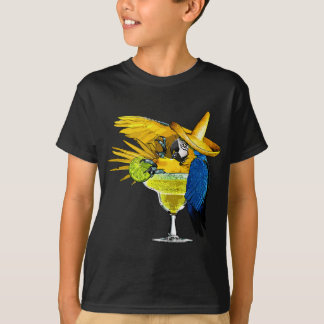 T-shirt Perroquet drôle en Margarita Boire du verre Tropic