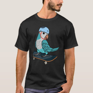 T-shirt Perroquet en skateboard I Perruche moine bleu Quak