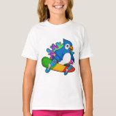 T-shirt Perroquet en tant que skate avec skateboard (Devant)