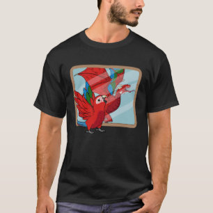 T-shirt Perroquet et dragon Réflexion I Aile verte Macaw 1