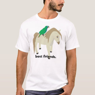 T-shirt Perroquet et poney - les meilleurs amis