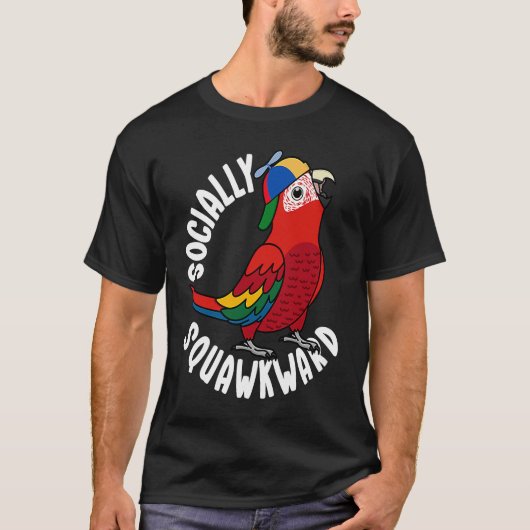 T-shirt Perroquet gaucher socialement I Scarlet Macaw (Devant)