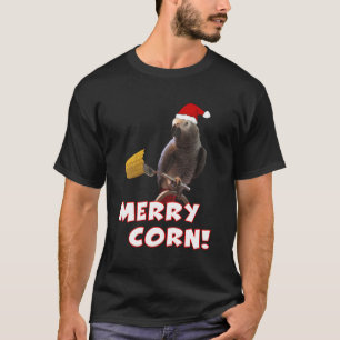 T-shirt Perroquet gris africain Noël Joyeux maïs Londre