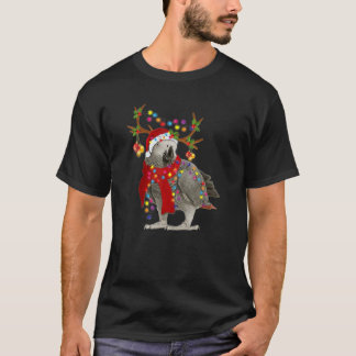 T-shirt Perroquet gris africain Superbe renne Noël Tr