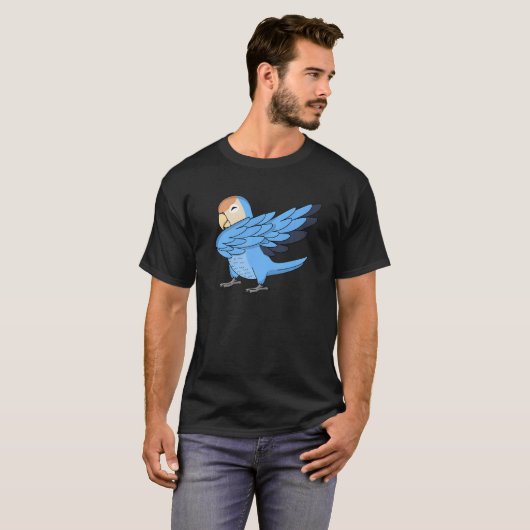 T-shirt Perroquet I Pêcher face bleu Lovebird (Devant entier)