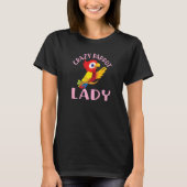 T-shirt perroquet oiseau citation dame perroquet folle (Devant)