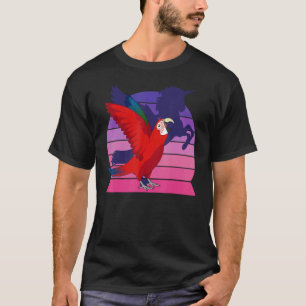 T-shirt Perroquet Rétro I Licorne ailée I Ara à ailes vert