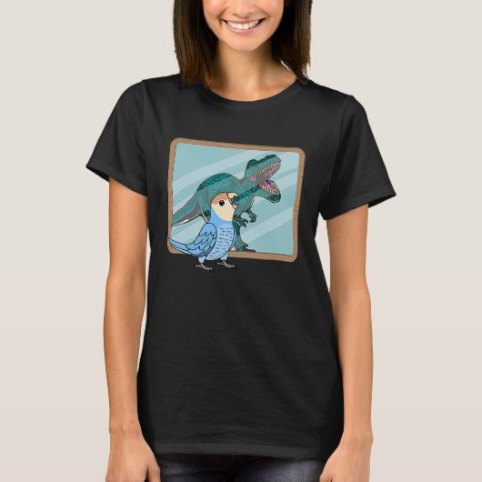 T-shirt Perroquet & Rex Réflexion I Inséparable à face pêc (Devant)
