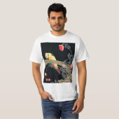 T-shirt Perroquet sur la branche d'un Rose en fleurs Bush (Devant entier)