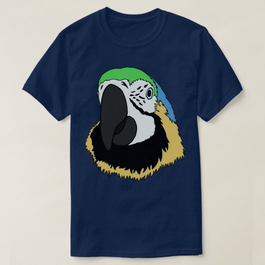 T-shirt Perroquet Tête dessinée à la main avec bleu vert e (Design devant)