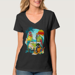 T-shirt Perroquets Boire Margarita Sur Les Oiseaux De Vaca