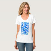 T-shirt Perroquets et feuillage bleus (Devant entier)