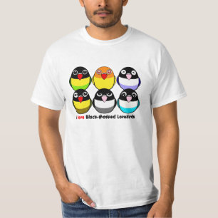 T-shirt perruches Noir-masquées