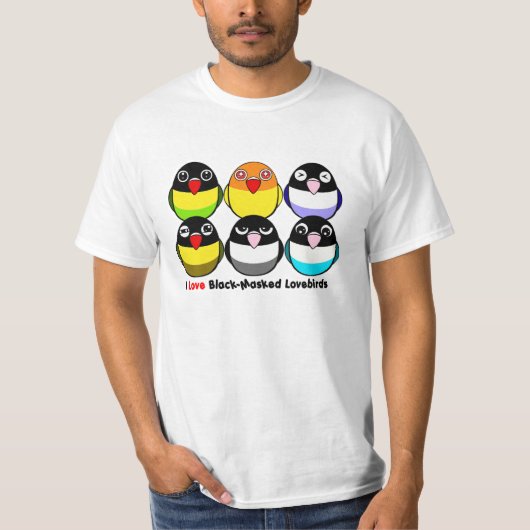 T-shirt perruches Noir-masquées (Devant)
