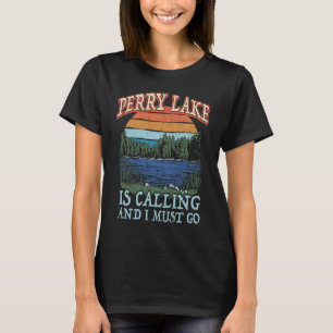 T-shirt Perry Vacances Rétro de Camping de Bateau de Pêche