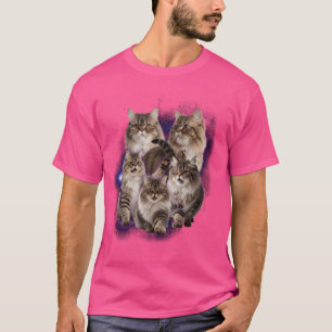 T-shirt Perse Chats Collage Drôle Design Mignonnes Express