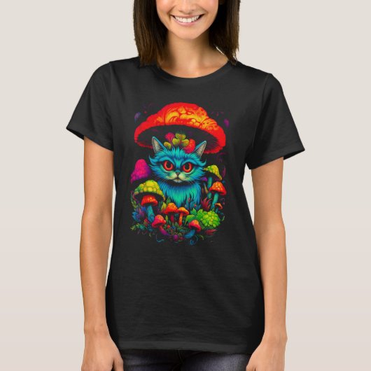 T-shirt Persian Cat Mushroom (Devant)