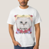 T-shirt Persian Cat Roses (Devant)