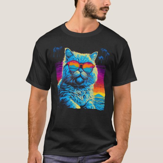 T-shirt Persian Cat Summer (Devant)