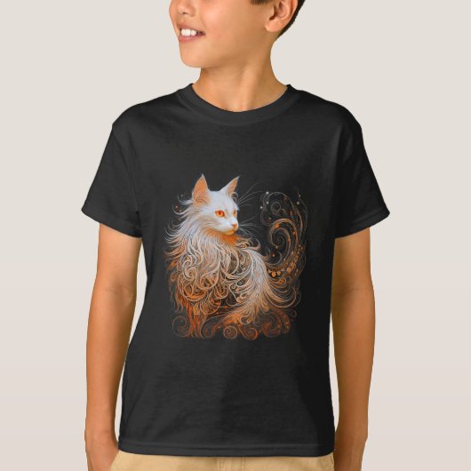 T-shirt Persiens orange Chat Long Cheveux mignon Kitten Lo (Devant)