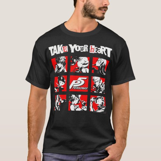 T-shirt Persona 5 caractères Carrés (Devant)