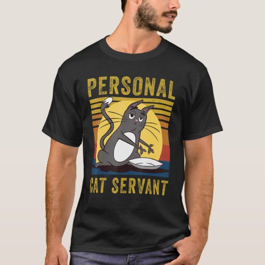 T-shirt Personal Cat Servant cute Cat mom cat dad (Devant)