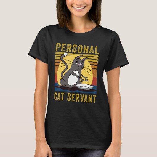 T-shirt Personal Cat Servant cute Cat mom cat dad (Devant)