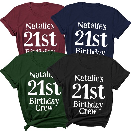 T-shirt Personalisé 21e Anniversaire Squad Nom personnalis