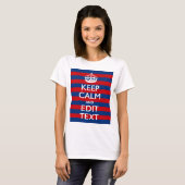 T-shirt Personalisé KEEP CALM Your Text on Stripes (Devant entier)