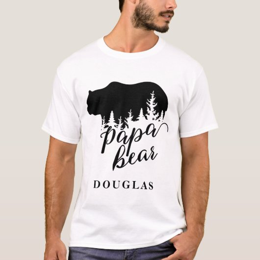 T-shirt Personalisé Rustic Papa Bear (Devant)