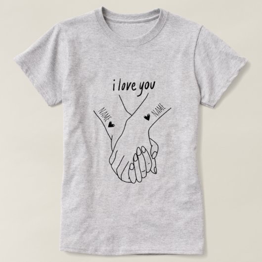 T-shirt Personalised for couples on the day of love (Design devant)