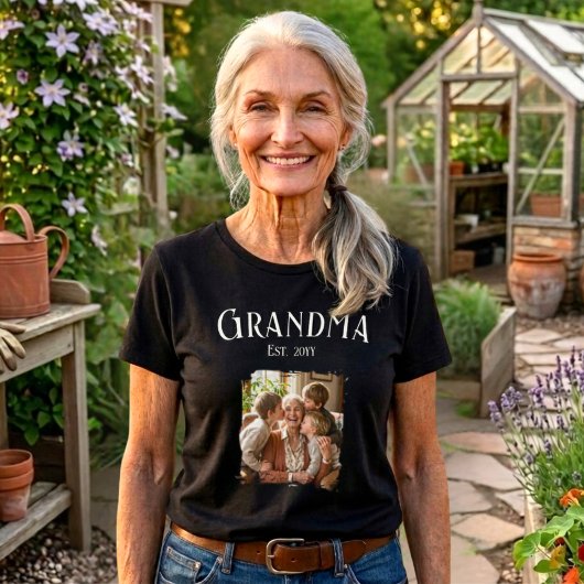 T-shirt Personalize Name Grandma Est Year Photo