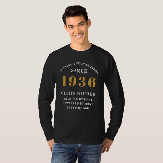 T-shirt Personalized 90th Birthday 1936 Add Name (Devant entier)