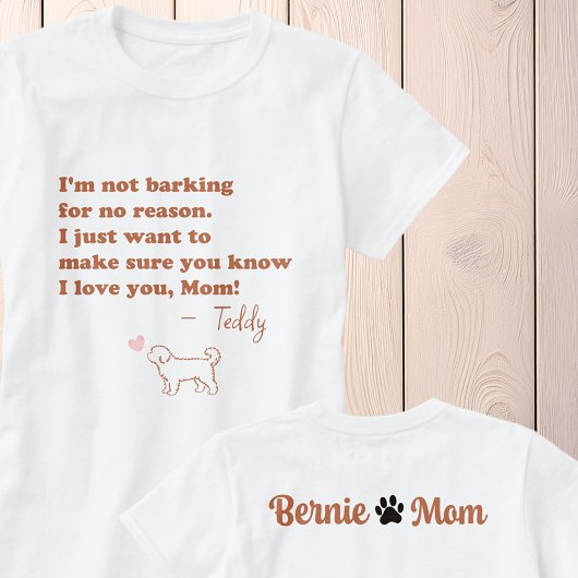 T-shirt Personalized Bernedoodle Mom Shirt Custom Dog Name