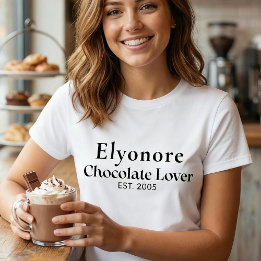 T-shirt Personalized Chocolate Lover Name Established