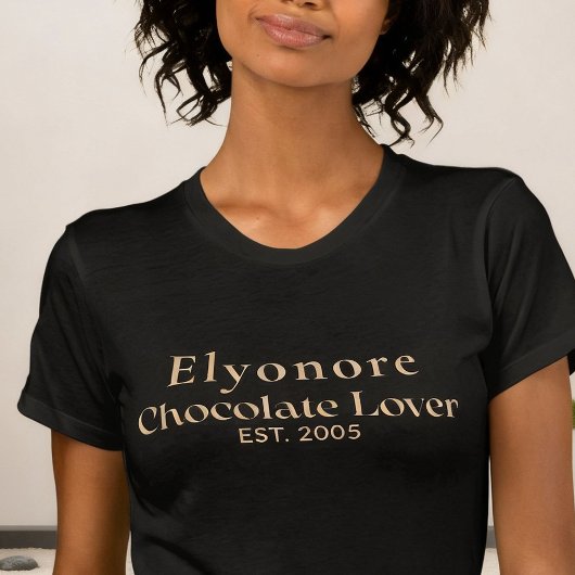 T-shirt Personalized Chocolate Lover Name Established