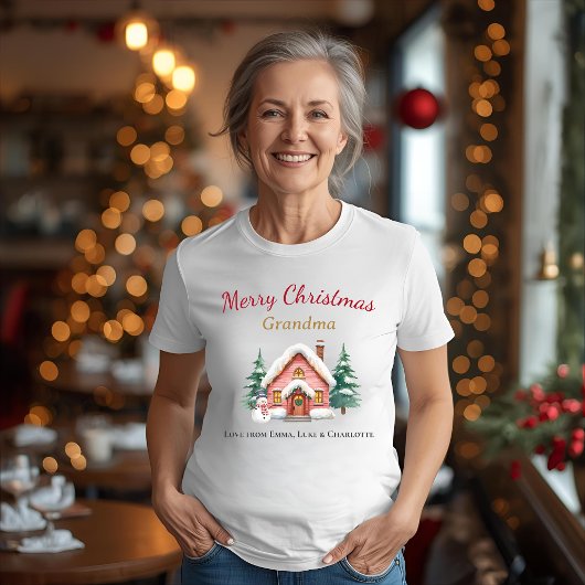 T-shirt Personalized Christmas Grandma Shirt Gift