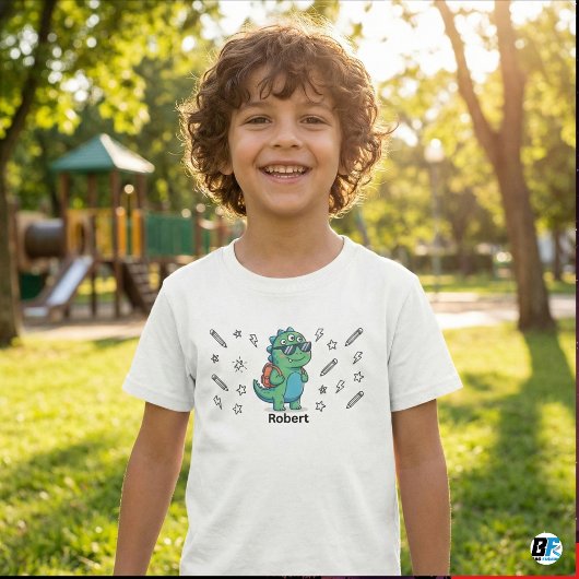 T-shirt Personalized Cool Dinosaur Monster Back to School
