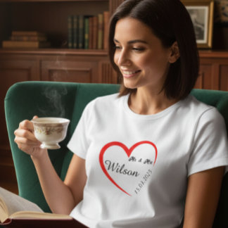 T-shirt Personalized Couple Heart Shirt for Her 