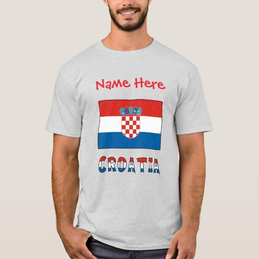 T-shirt Personalized Croatia Flag Men's (Devant)