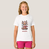 T-shirt Personalized Cute Baby Reindeer Christmas Kids (Devant entier)