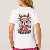 T-shirt Personalized Cute Baby Reindeer Christmas Kids (Dos)