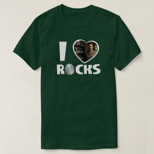 T-shirt Personalized 'I Love Rocks' Custom Photo (Design devant)