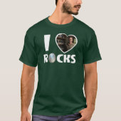 T-shirt Personalized 'I Love Rocks' Custom Photo (Devant)