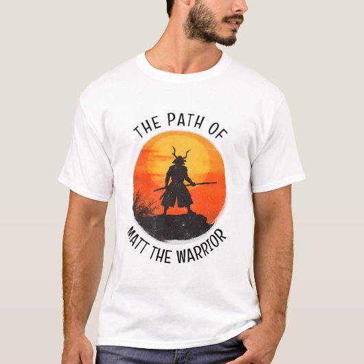 T-shirt Personalized Japanese Martial Arts Samurai Warrior (Devant)