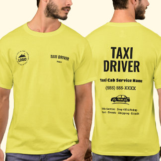 T-shirt Personalized Logo Yellow Cab Taxi Driver Shirt