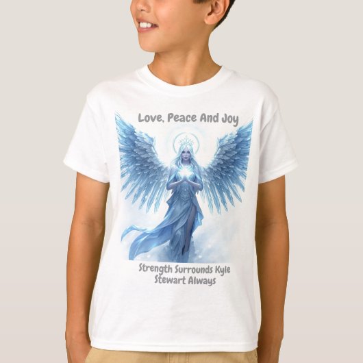 T-shirt Personalized Love, Peace and Joy Winter Halo  (Devant)